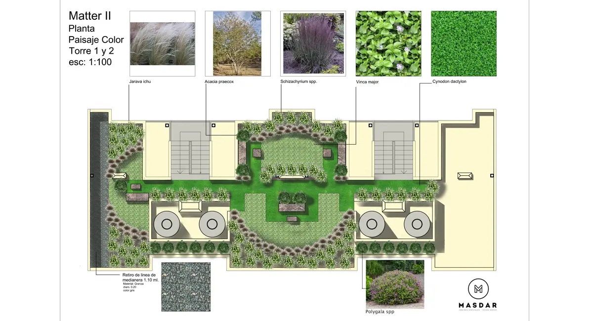 Proyecto Matter II Render Proyecto de Paisajismo - Masdar Jardines